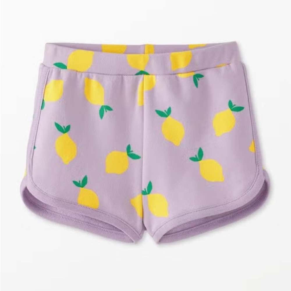 Hanna Andersson French Terry Shorts Lilac Lemon Size 5